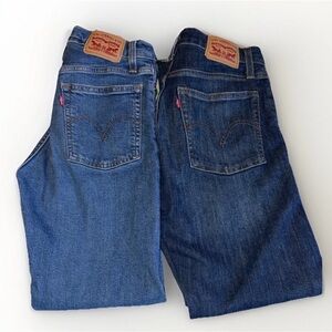 Levis Jeans Womens Blue Wedgie Skinny Button Fly Denim Size 26 (2 pk)